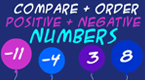 compare and order Positive and Negative Numbers - balloon pop